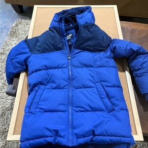 Lands' End Kids Navy and Blue Puffer Coat